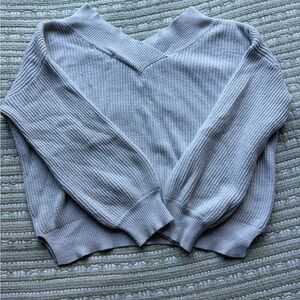 Light Gray V-Neck Sweater